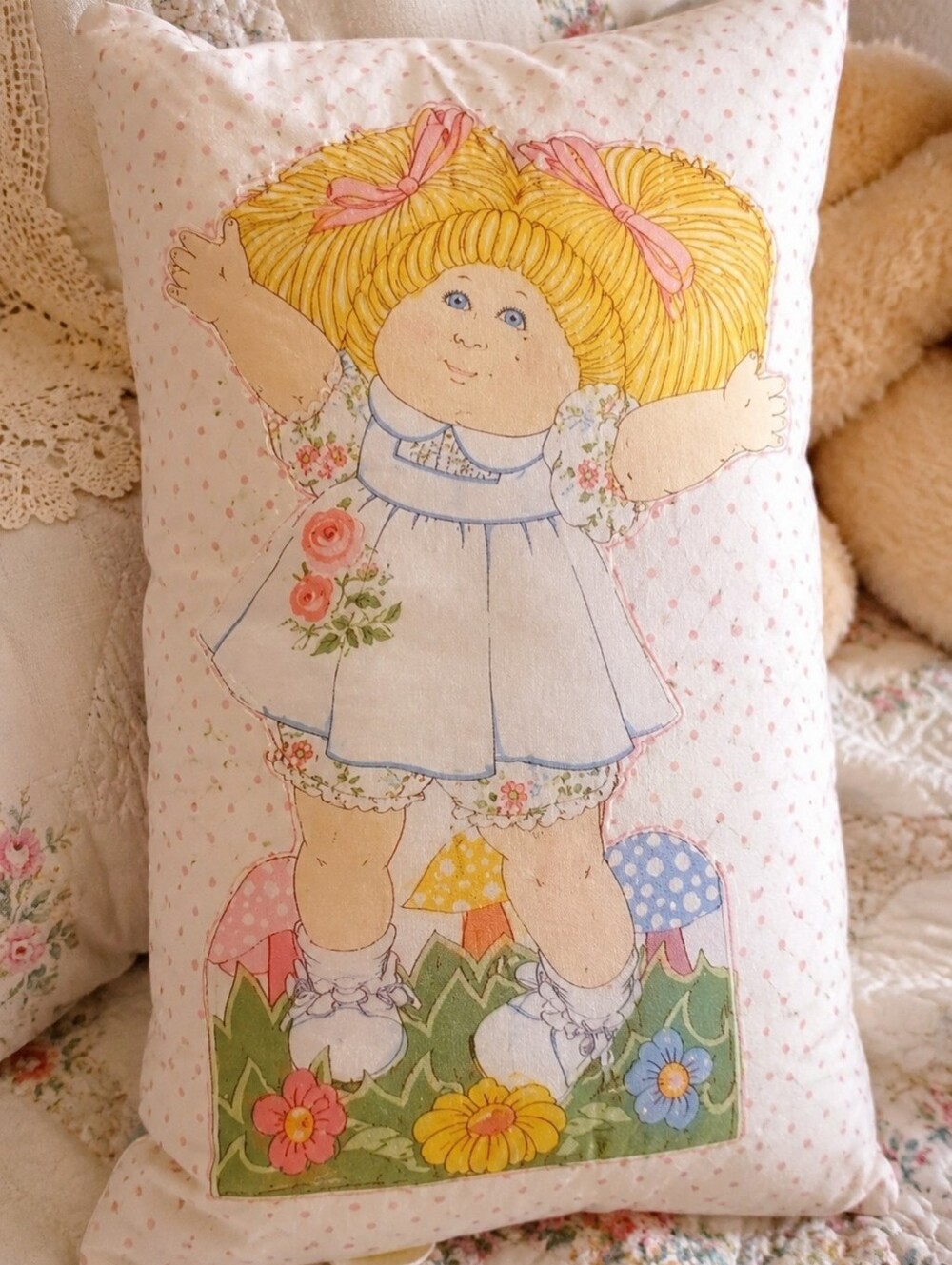 Vintage 1983 Cabbage Patch Doll Pillowcase | Handmade Y2K Retro Cottagecore